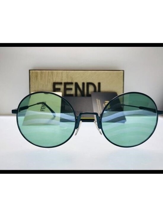 Green 0248 Waves Ff0248s Stripe Flash Mirrored Round Runway Sunglasses main image 6